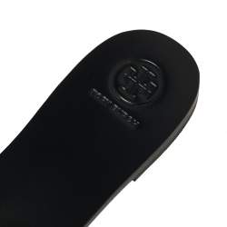 Pre Owned Tory Burch Blue Satin Logan Slide Sandals Size 40