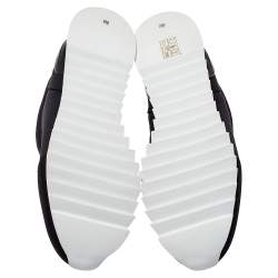 Pre Owned Tory Burch Black Fabric Storm Cloud Crystal Embellished Slip On Sneakers Size 38