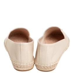 مملوكة مسبقًا Tory Burch Cream Canvas Weston Flat Espadrilles Size 39