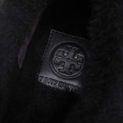 Pre Owned Tory Burch Black Suede and Shearling Aberdeen Sneaker Size 37.5