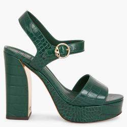 مملوكة مسبقًا Tory Burch Green Leather Martine Platform Sandals Size EU 40