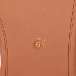 مملوكة مسبقًا Tory Burch Brown Leather Double T Sport Slide Flats Size 36.5