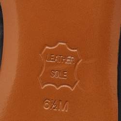 Pre Owned حذاء باليرينا فلات توري برش إليزابيث جلد أسود مقدمة مدببة مقاس 36.5