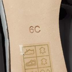 مملوكة مسبقًا Tory Burch Black Patent Leather Gigi Rounded Toe Pump Size 36