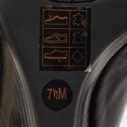 Pre Owned Tory Burch Black Leather Lowell Wedge Pumps Size 38