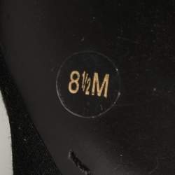 Pre Owned Tory Burch Black Canvas Cap Toe Ankle Boots Size 39