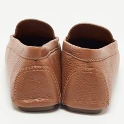 Pre Owned Tory Burch Brown Leather Lowell  Loafers Size 38.5