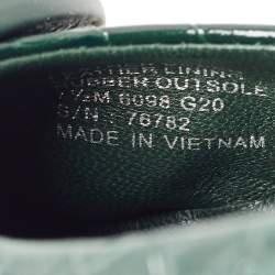 Pre Owned Tory Burch Green Croc Embossed Leather Minnie Travel Ballet Flats Size 38