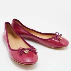 Pre Owned Tory Burch Pink Patent Leather Chelsea Ballet Flats Size 41