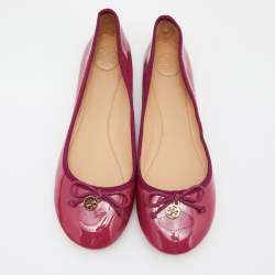 Pre Owned Tory Burch Pink Patent Leather Chelsea Ballet Flats Size 41