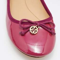 Pre Owned Tory Burch Pink Patent Leather Chelsea Ballet Flats Size 41