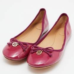 Pre Owned Tory Burch Pink Patent Leather Chelsea Ballet Flats Size 41