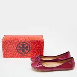 Pre Owned Tory Burch Pink Patent Leather Chelsea Ballet Flats Size 41