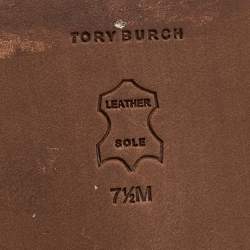 Pre Owned Tory Burch Black Leather Ankle Boots Size 37.5