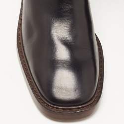 Pre Owned Tory Burch Black Leather Ankle Boots Size 37.5