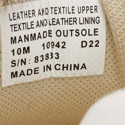 Pre Owned Tory Burch White/Brown Suede and Leather Good Luck Low Top Sneakers Size 40.5