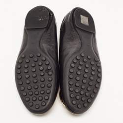 Pre Owned Tory Burch Black Leather Minnie Ballet Flats Size 40