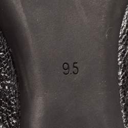 Pre Owned Tory Burch Black Leather Minnie Ballet Flats Size 40