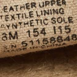 Pre Owned Tory Burch Gold/Brown Leather Espadrille Flats Size 38.5