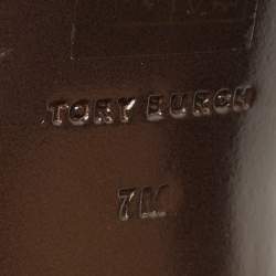 Pre Owned Tory Burch Burgundy Suede Ankle Boots Size 37