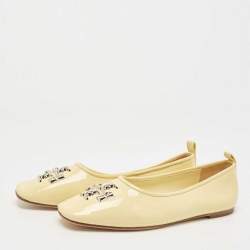 Pre Owned Tory Burch Yellow Patent Leather Eleanor Ballet Flats Size 39