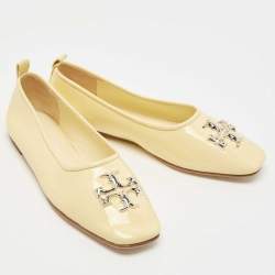 Pre Owned Tory Burch Yellow Patent Leather Eleanor Ballet Flats Size 39