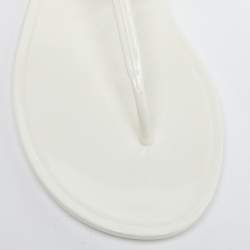 Pre Owned Tory Burch Off White Rubber Mini Miller Thong Flats Size 39.5