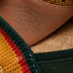 Pre Owned Tory Burch Multicolor Printed Knit Fabric and Leather Daisy Slip On Sneakers Size 38