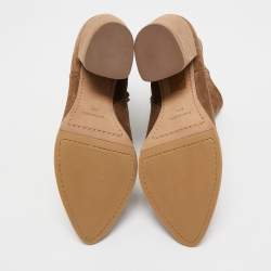 Pre Owned Tory Burch Beige Suede Leena Ankle Boots Size 40