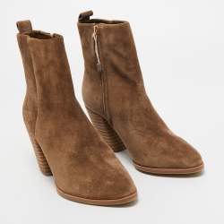 Pre Owned Tory Burch Beige Suede Leena Ankle Boots Size 40