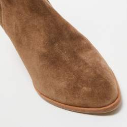 Pre Owned Tory Burch Beige Suede Leena Ankle Boots Size 40