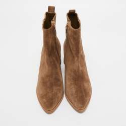 Pre Owned Tory Burch Beige Suede Leena Ankle Boots Size 40