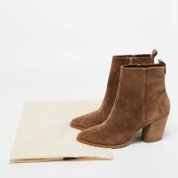 Pre Owned Tory Burch Beige Suede Leena Ankle Boots Size 40