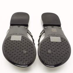 Pre Owned Tory Burch Black Rubber Studded Thong Flats Size 38.5