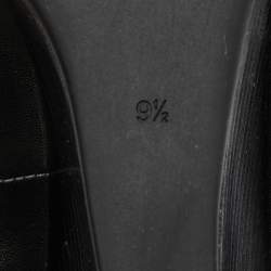 Pre Owned Tory Burch Black Leather Jolie Wedge Pumps Size 40