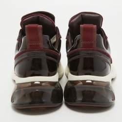 Pre Owned Tory Burch Burgundy Suede and Patent Leather Low Top Sneakers Size 39.5