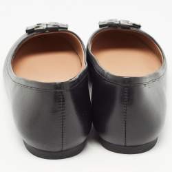 Pre Owned Tory Burch Black Leather Lowell Ballet Flats Size 38.5