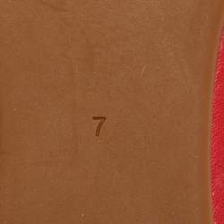 Pre Owned Tory Burch Red Leather Reva Ballet Flats Size 37.5