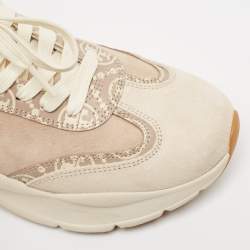 Pre Owned Tory Burch Beige Suede Good Luck Low Top Sneakers Size 37.5