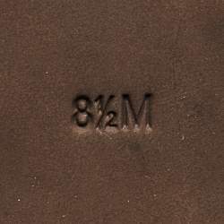 Pre Owned Tory Burch Brown/Green Leather and Nylon Miller Ankle Boots Size 39