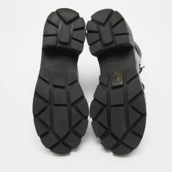 Pre Owned Tory Burch Black Leather Block Heel Ankle Boots Size 40