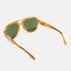 Pre Owned Tory Burch Brown/Black TY7164U Frame Aviator Sunglasses