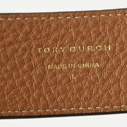 Pre Owned حزام إبزيم عكسي كبير - إل من توري برش ميلر جلد أسود/بني