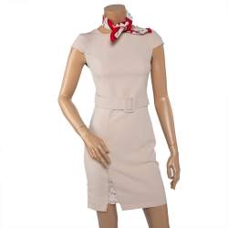 Pre Owned Tory Burch Cream & Red Dancers Print Cotton Scarf