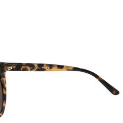 Pre Owned Tory Burch Brown Animal Print Acetate Mirror TY7115 Sunglasses