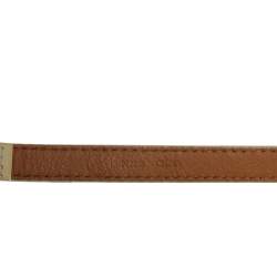 Pre Owned Tory Burch Cream Patent Leather Elephant Kissing Belt