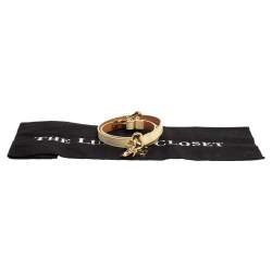 Pre Owned Tory Burch Cream Patent Leather Elephant Kissing Belt