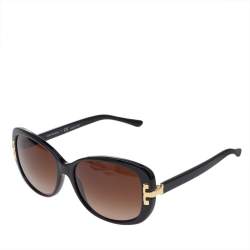 Tory Burch Black/Brown Gradient TY7090 Serif-T Oversized Sunglasses