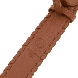 Tory Burch Tan Leather Robinson Small Cut to Size Belt