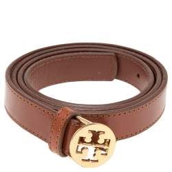 Pre Owned Tory Burch Brown Leather Waist Belt 90CM
